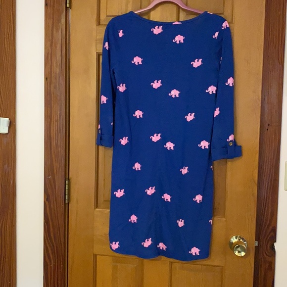 Lilly Pulitzer Navy Pink Elephant Print Dress - Picture 2 of 3